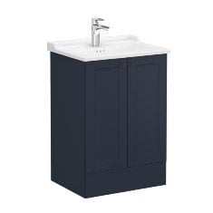 Vitra Root Classic 68769 Lavabo Dolabı, Kapaklı, 60 Cm, Yerden, Mat Lacivert, Klasik Lavabolu